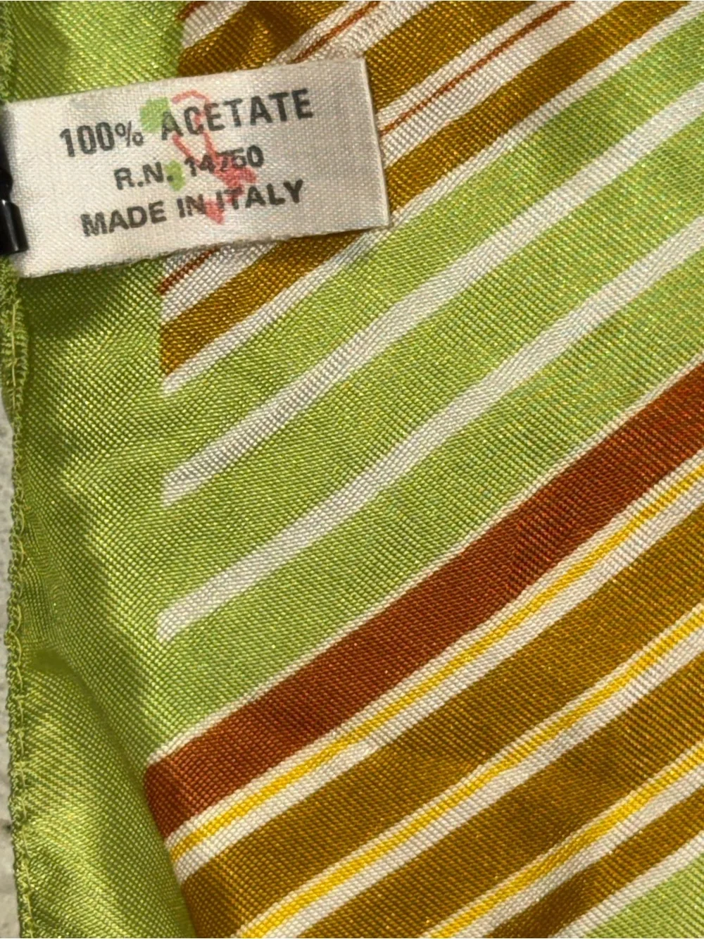 Green and Yellow Striped Decorative Scarf - Home Accents